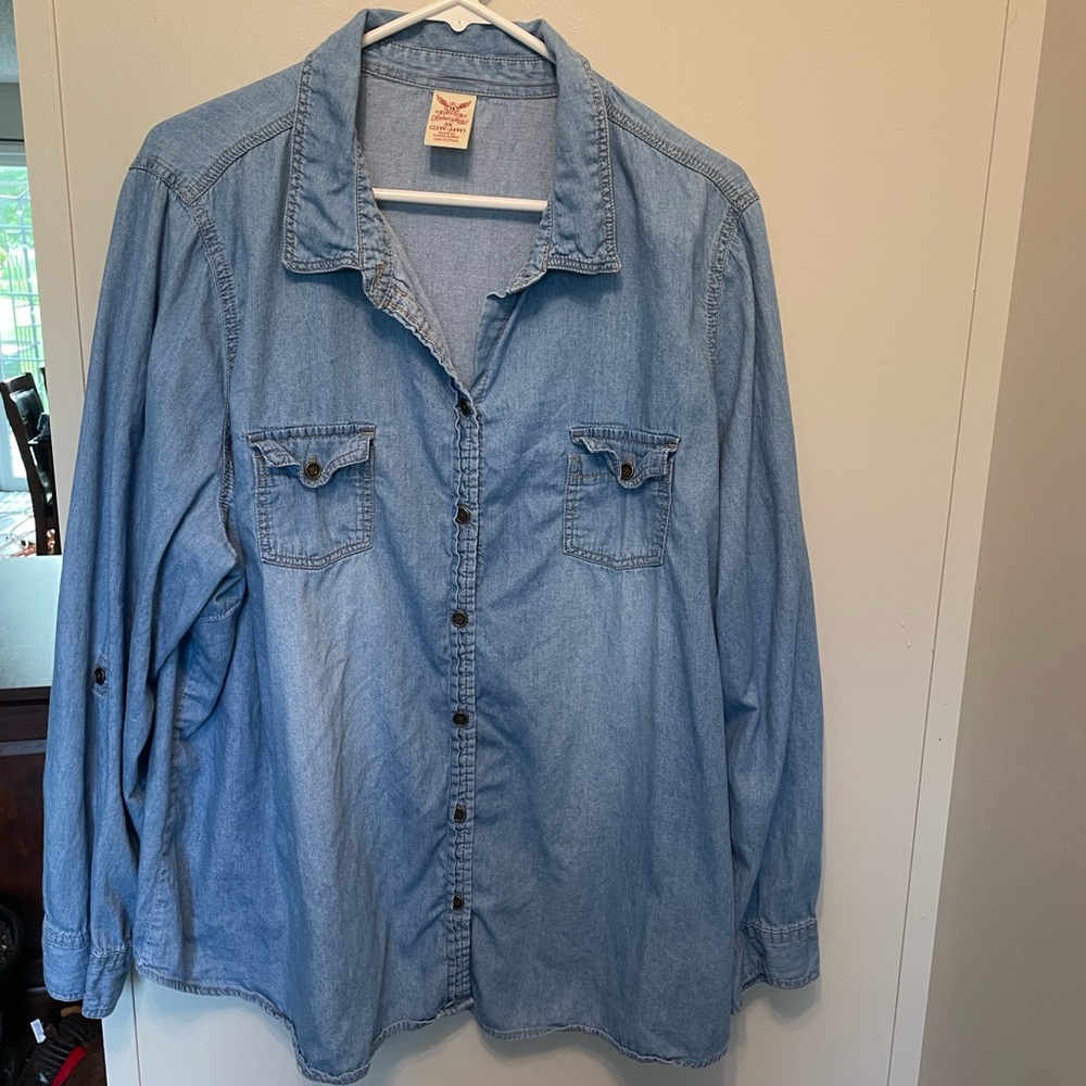 Womens Chambray Button Down Shirt